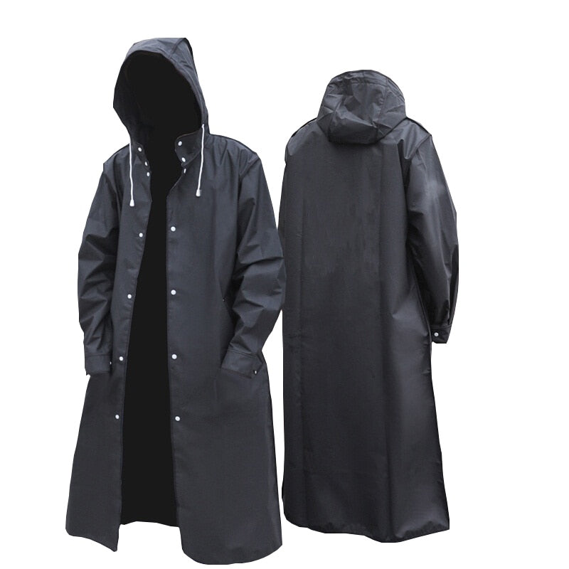 Classic Black Long Rain Coat
